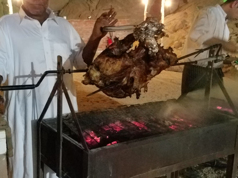 A lamb being roasted at the bedouin dinner in Sharm El Sheikh.Allison Keyes/The Root